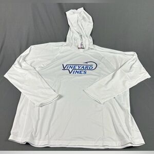 Vineyard Vines Hoodie Fish Hook Performance XXL White Polyester Spandex